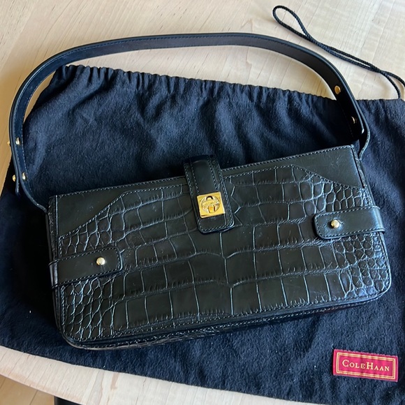 Cole Haan Handbags - COLE HAAN Saddle Stamped Croc Handbag Purse
